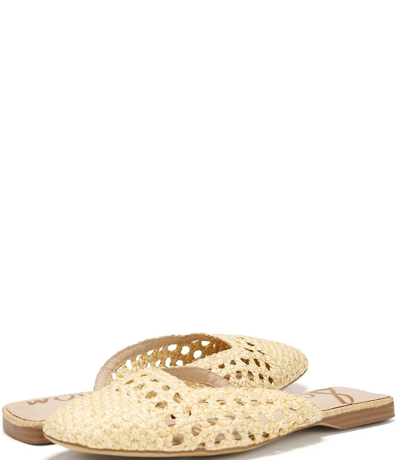 Sam Edelman Nola Woven Raffia Square Toe Mules