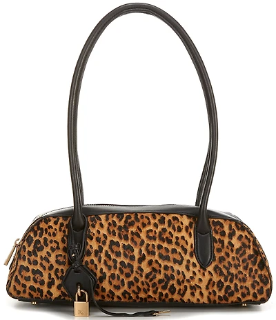 Sam Edelman Nori Leopard Haircalf Bowler Satchel Bag