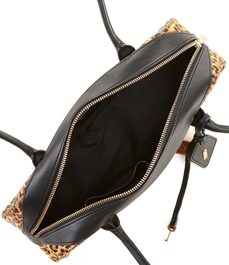Sam Edelman Nori Leopard Haircalf Bowler Satchel Bag