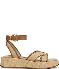 Sam Edelman Nylie Raffia Ankle Strap Platform Sandals