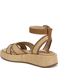 Sam Edelman Nylie Raffia Ankle Strap Platform Sandals