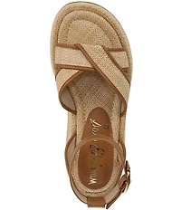 Sam Edelman Nylie Raffia Ankle Strap Platform Sandals