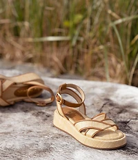 Sam Edelman Nylie Raffia Ankle Strap Platform Sandals