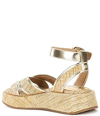 Sam Edelman Nylie Raffia Ankle Strap Platform Sandals