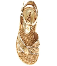 Sam Edelman Nylie Raffia Ankle Strap Platform Sandals