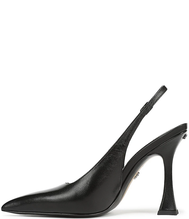 Sam Edelman Odette Leather Slingback Flared Heel Pointed Toe Pumps