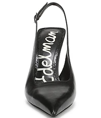 Sam Edelman Odette Leather Slingback Flared Heel Pointed Toe Pumps