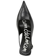 Sam Edelman Odette Leather Slingback Flared Heel Pointed Toe Pumps