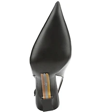 Sam Edelman Odette Leather Slingback Flared Heel Pointed Toe Pumps