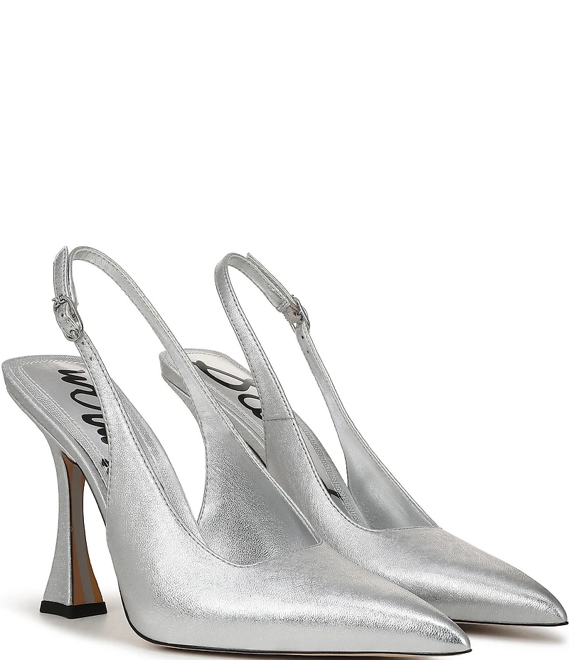 Sam Edelman Odette Metallic Leather Slingback Pumps
