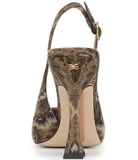 Sam Edelman Odette Paisley Fabric Pointed Cap Toe Slingback Pumps