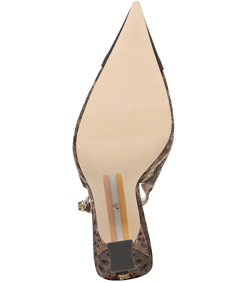 Sam Edelman Odette Paisley Fabric Pointed Cap Toe Slingback Pumps