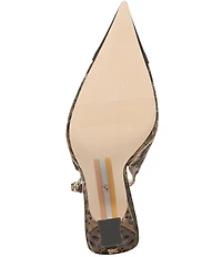 Sam Edelman Odette Paisley Fabric Pointed Cap Toe Slingback Pumps