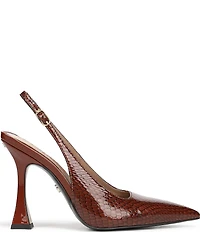 Sam Edelman Odette Patent Python Print Leather Slingback Pumps