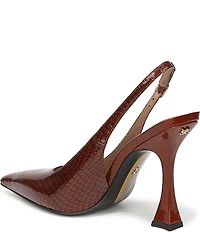 Sam Edelman Odette Patent Python Print Leather Slingback Pumps