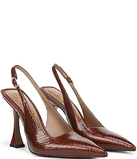 Sam Edelman Odette Patent Python Print Leather Slingback Pumps