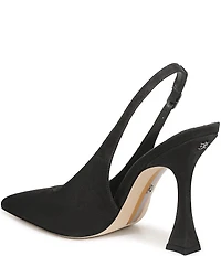 Sam Edelman Odette Suede Slingback Flared Heel Pointed Toe Pumps