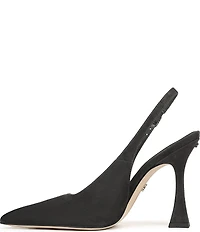 Sam Edelman Odette Suede Slingback Flared Heel Pointed Toe Pumps