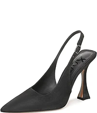 Sam Edelman Odette Suede Slingback Flared Heel Pointed Toe Pumps