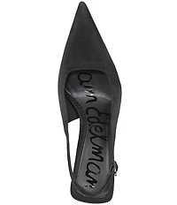Sam Edelman Odette Suede Slingback Flared Heel Pointed Toe Pumps