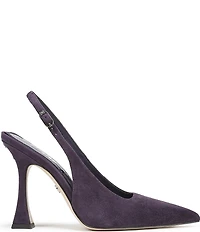 Sam Edelman Odette Suede Slingback Flared Heel Pointed Toe Pumps