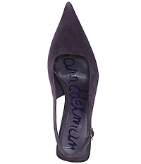 Sam Edelman Odette Suede Slingback Flared Heel Pointed Toe Pumps