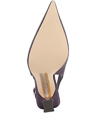 Sam Edelman Odette Suede Slingback Flared Heel Pointed Toe Pumps