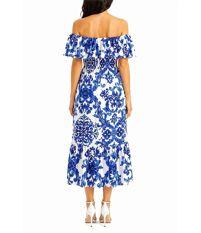 Sam Edelman Off The Shoulder Printed Midi Dress