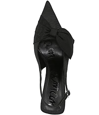 Sam Edelman Onia Silk Fabric Bow Detail Slingback Pumps