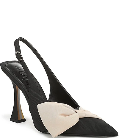 Sam Edelman Onia Silk Fabric Bow Detail Slingback Pumps