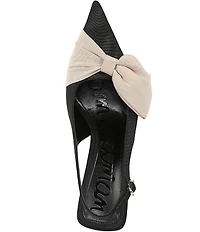 Sam Edelman Onia Silk Fabric Bow Detail Slingback Pumps