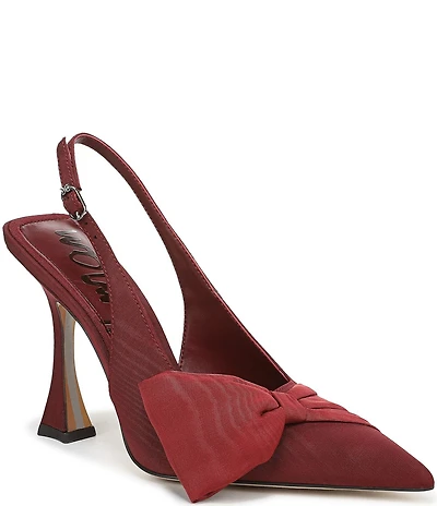 Sam Edelman Onia Silk Fabric Bow Detail Slingback Pumps