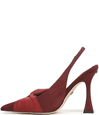 Sam Edelman Onia Silk Fabric Bow Detail Slingback Pumps