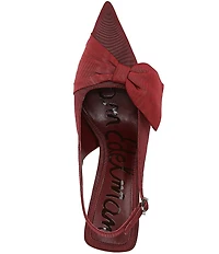 Sam Edelman Onia Silk Fabric Bow Detail Slingback Pumps