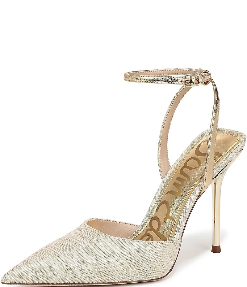 Sam Edelman Osha Melange Fabric Ankle Strap Dress Pumps