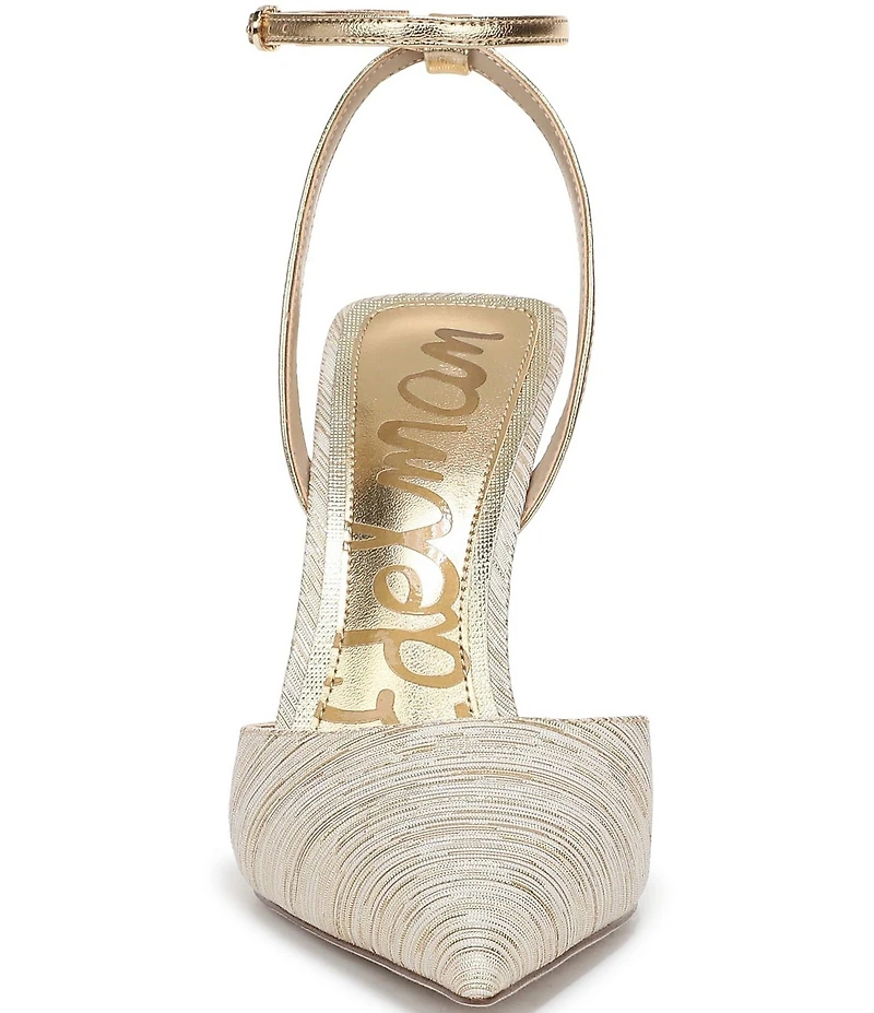 Sam Edelman Osha Melange Fabric Ankle Strap Dress Pumps