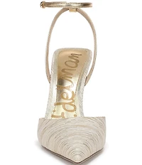 Sam Edelman Osha Melange Fabric Ankle Strap Dress Pumps