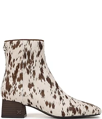 Sam Edelman Paige Cow Print Calf Hair Square Toe Dress Booties