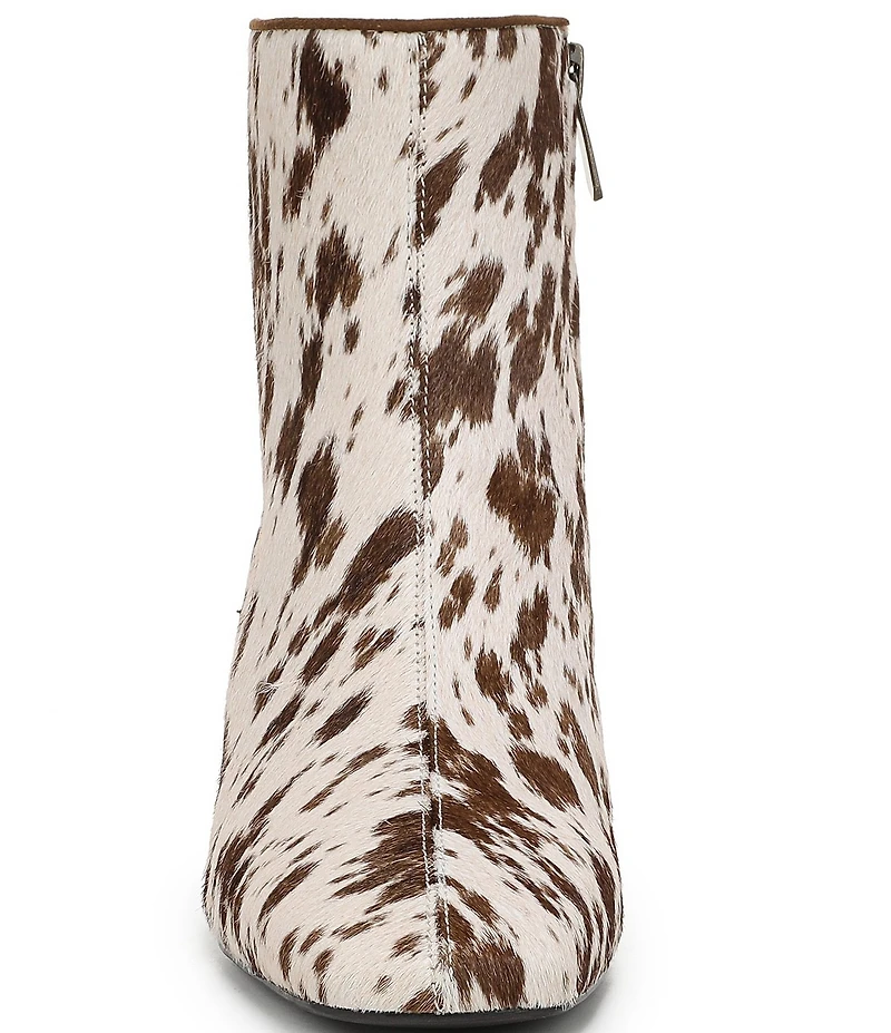 Sam Edelman Paige Cow Print Calf Hair Square Toe Dress Booties