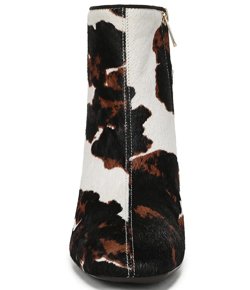 Sam Edelman Paige Cow Print Calf Hair Square Toe Dress Booties