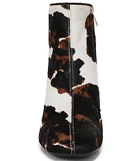 Sam Edelman Paige Cow Print Calf Hair Square Toe Dress Booties