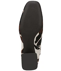 Sam Edelman Paige Cow Print Calf Hair Square Toe Dress Booties