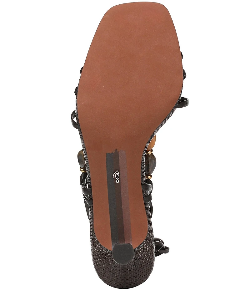 Sam Edelman Paloma Stone Embellished Leather Ankle Wrap Dress Sandals