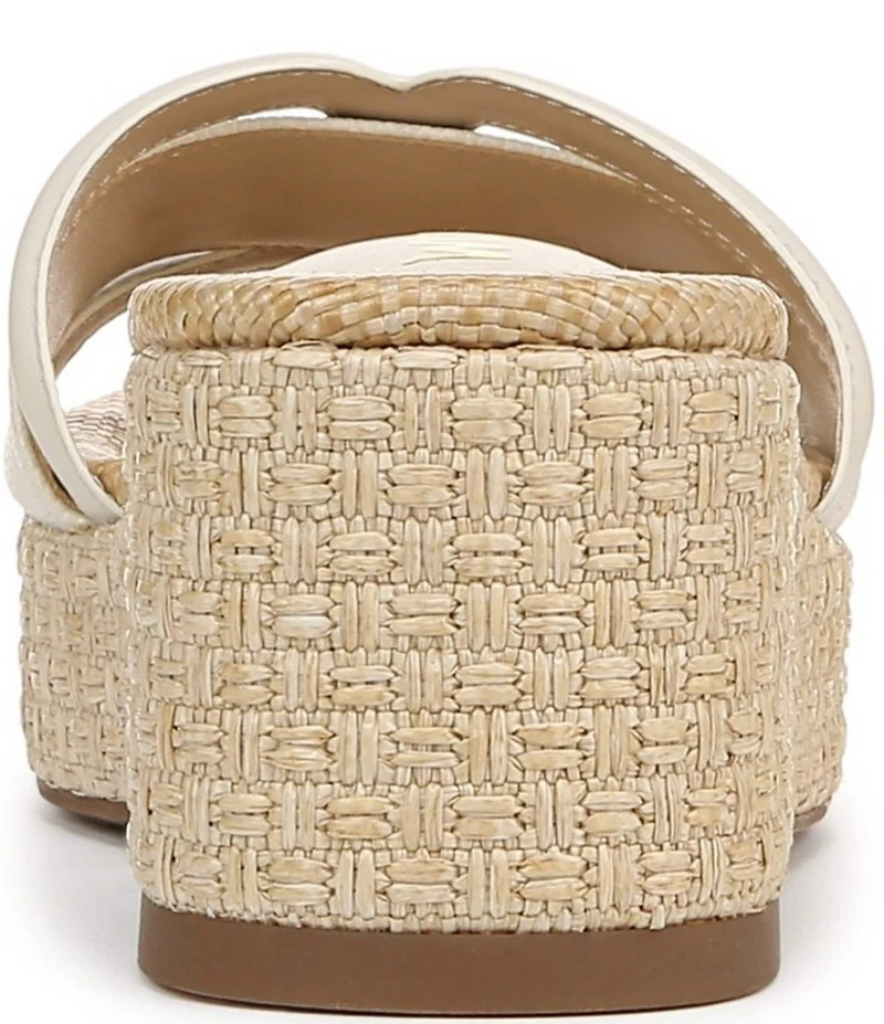Sam Edelman Pauleena Leather Double E Logo Platform Wedge Slide Sandals