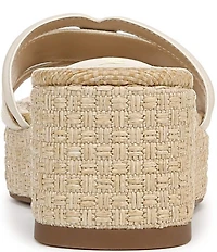 Sam Edelman Pauleena Leather Double E Logo Platform Wedge Slide Sandals