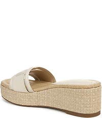 Sam Edelman Pauleena Leather Double E Logo Platform Wedge Slide Sandals