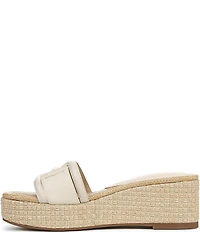 Sam Edelman Pauleena Leather Double E Logo Platform Wedge Slide Sandals