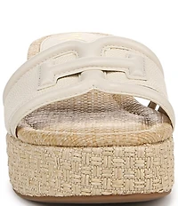 Sam Edelman Pauleena Leather Double E Logo Platform Wedge Slide Sandals