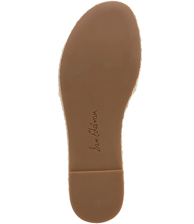 Sam Edelman Pauleena Leather Double E Logo Platform Wedge Slide Sandals
