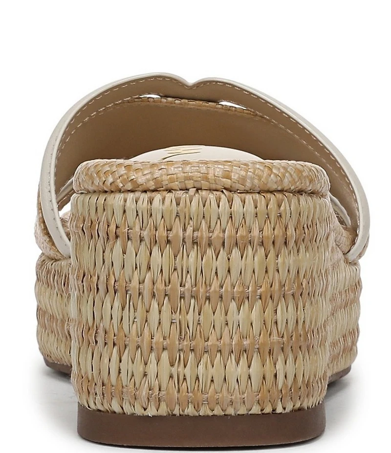 Sam Edelman Pauleena Raffia Double E Logo Platform Wedge Slide Sandals